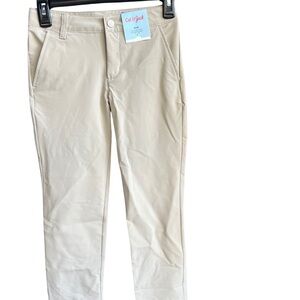 Cat And Jack Boys Tan Slim Adjustable Waist Double Layer Knee Pants Sz 8 M
